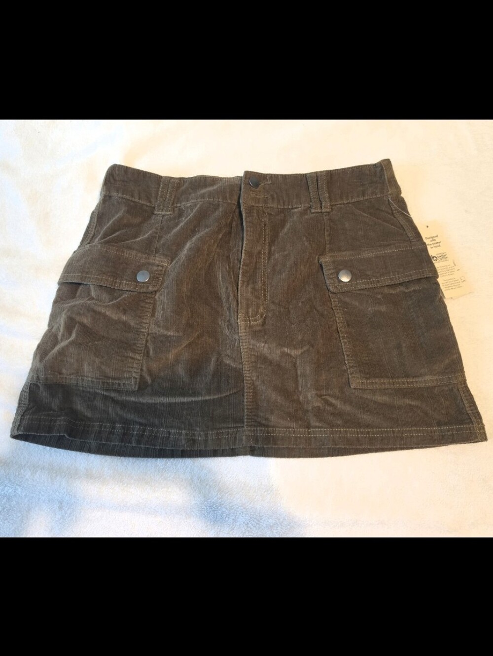Corduroy Mini Skirt with Front Patch Pockets NWT
